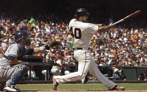 Bumgarner leads Giants past Brewers 5-2