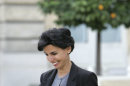 FILE - This Friday, Sept. 12, 2008 file photo shows French Justice Minister Rachida Dati, who is pregnant, arriving to a welcoming ceremony for the visit of Pope Benedict XVI, unseen, at the Elysee Palace in Paris. Rachida Dati built her against-the-odds career by defying convention. So it was in character when _ while serving as France's justice minister _ she had a daughter and refused to say who the father was. This week, Dati took one of France's richest men to court in a bid to prove he is the father of her 3-year-old. A court in Versailles has set a Dec. 4, 2012 date to decide whether to order Dominique Desseigne, the multimillionaire owner of luxury hotels and casinos, to take a paternity test. (AP Photo/Laurent Rebours, File)