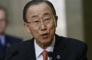 United Nations Secretary-General Ban attends a news conference in Geneva
