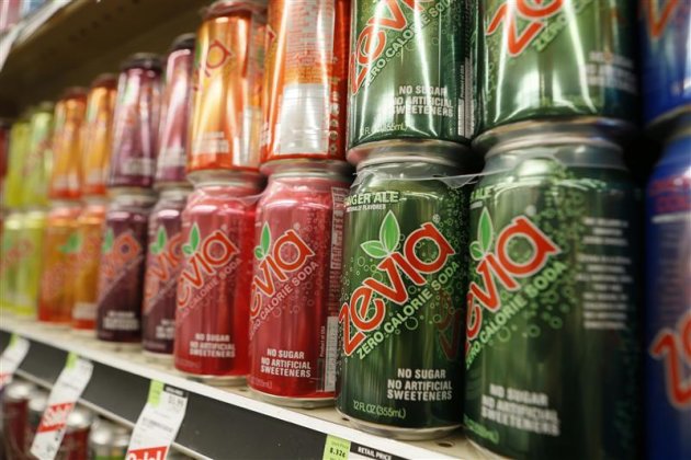 Cans of Zevia soda are seen in a supermarket in Los Angeles, California, December 18, 2013. REUTERS/Lucy Nicholson