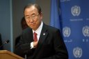 Secretary-General Ban Ki-moon at a news conference about the situation in Syria at the UN, September 3, 2013 in New York