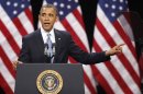 President Barack Obama speaks about immigration reform Tuesday, Jan. 29, 2013, at Del Sol High School in Las Vegas. (AP Photo/Isaac Brekken)