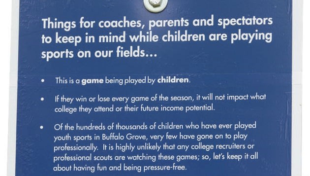 These signs are now on display at Buffalo Gap fields to warn parents  Buffalo Gap Parks Department