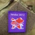An Olympic tactical recognition flash on an army uniform is seen in the temporary Army barracks at Tobacco Dock, a former shopping centre in east London