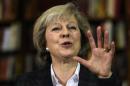 Britain's Home Secretary, Theresa May, delivers a speech at RUSI in London