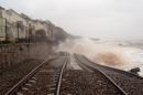 A Network Rail picture shows waves whipped up by stormy weather crashing over train lines in Dawlish in south Devon, southern England, on February 5, 2014. The UN has said extreme weather events are 'consistent' with man made climate change