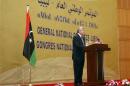 Nouri Abusahmain, president of the General National Congress, speaks during a ceremony in Tripoli