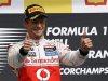 McLaren Formula One driver Button of Britain celebrates after winning the Belgian F1 Grand Prix in Spa Francorchamps