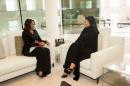 US first lady Michelle Obama (L) met with Sheikha Moza bint Nasser, chair of the Qatar Foundation, on November 3, 2015 as part of a cultural diplomacy visit to the Qatari capital