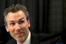Trevor Linden attends a press conference announcing him as the new President of Hockey Operations of the Vancouver Canucks, on April 9, 2014 at Rogers Arena in Vancouver, British Columbia, Canada