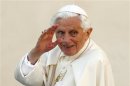 PLEASE HOLD - MOVES FRIDAY FEBRUARY 22 - File picture of Pope Benedict XVI waving as he arrives to lead the Wednesday general audience in Saint Peter's square at the Vatican