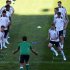 Germany's players warm up during a training session in Lviv
