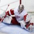 Detroit Red Wings goalie Jimmy Howard stops a shot during the first period in Game 7 of their first-round NHL hockey Stanley Cup playoff series against the Anaheim Ducks in Anaheim, Calif., Sunday, May 12, 2013. (AP Photo/Chris Carlson)