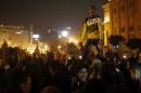 Anti-Mubarak protesters shout slogans against government and military rules after the verdict of former Egyptian President Hosni Mubarak's trial, in downtown Cairo