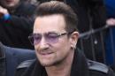 U2 lead singer Bono arrives for the recording of the Band Aid 30 charity single in west London