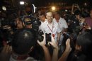 Koh of the People's Action Party arrives for poll counting during by-election in Singapore