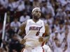 Miami Heat's James runs downcourt after scoring against the Indiana Pacers during Game 7 of their NBA Eastern Conference final basketball playoff in Miami