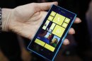 The new Nokia Lumia 520 is pictured during the Mobile World Congress in Barcelona