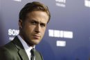 Gosling poses at the premiere of The Ides of March at the Samuel Goldwyn theatre in Beverly Hills