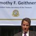 U.S. Treasury Secretary Geithner addresses students during his visit to the American Embassy School in New Delhi