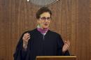 Judge Susan Garsh instructs the jury during closing arguments of the murder trial of Aaron Hernandez in Fall River