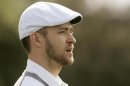 Entertainer Justin Timberlake walks the third fairway during the celebrity challenge of the Pebble Beach National Pro-Am in Pebble Beach, California February 11, 2009. REUTERS/Robert Galbraith