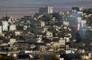 View of the Syrian town of Kobani during fighting between Islamic State and Kurdish forces