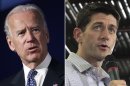 This combo made from file photos shows Vice President Joe Biden, left, and Republican vice presidential nominee Paul Ryan. In some ways, these presidential ticket No. 2s could not be more different. But in other ways, the 42-year-old Republican congressman and 69-year-old Democratic vice president are very much alike. (AP Photo)