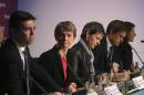 Prospective Labour leaders (L-R) Andy Burnham,Yvette Cooper, Mary Creagh, Tristram Hunt and Liz Kendall appear at the annual conference of an independent organisation for Labour Party members and trade unionists in London