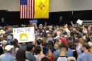 Thousands of Bernie Sanders supporters pack the Albuquerque Convention Center in Albuquerque, N.M., waiting for his arrival Friday May 20, 2016. (AP Photo/Susan Montoya Bryan)