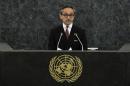 Indonesian Foreign Minister Natalegawa addresses the 68th United Nations General Assembly at U.N. headquarters in New York