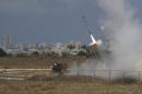 A missile is launched by an "Iron Dome" battery on July 15, 2014 in the southern Israeli city of Ashdod