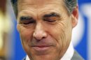 Texas Governor Perry announces he is dropping his run for the Republican U.S. presidential nomination during a news conference in Charleston