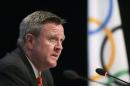 FILE - In this May 24, 2012, file photo, United States Olympic Committee Secretary General Scott Blackmun discusses with the media an agreement between the IOC and the USOC at the SportAccord conference in Quebec City. In an interview Friday, May 20, 2106, with The Associated Press, Blackmun said if stories of the Russian lab director's elaborate plans to keep the country's athletes from testing positive at the Sochi Games turn out to be true, then, in his words, "we need to admit the system is flawed." (Francis Vachon/The Canadian Press via AP, File) MANDATORY CREDIT