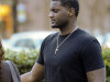 Rolando McClain, a linebacker for the Oakland Raiders and a former University of Alabama player, leaves the Decatur City Jail, Tuesday, Jan. 8, 2013, in Decatur, Ala. McClain has bonded out jail on charges stemming from a window tint violation and providing false information to police. (AP Photo/The Decatur Daily, Brennen Smith)