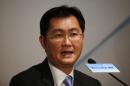 Tencent Chairman and CEO Pony Ma Huateng speaks during a news conference announcing the company's results in Hong Kong