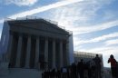 People line up for admission at the U.S. Supreme Court in Washington