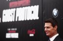 Cast member Tom Cruise arrives for the premiere of his film "Mission: Impossible - Ghost Protocol" in New York