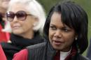 Former U.S. Secretary of State Condoleeza Rice attends closing ceremonies of the Presidents Cup golf tournament in San Francisco