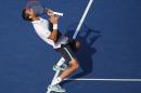 Marin Cilic, of Croatia, reacts after defeating Tomas Berdych, of the Czech Republic, during the quarterfinals of the 2014 U.S. Open tennis tournament, Thursday, Sept. 4, 2014, in New York.(AP Photo/Seth Wenig)