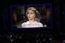 An image of actress Shirley Temple is shown during the In Memoriam segment at the 21st annual Screen Actors Guild Awards in Los Angeles