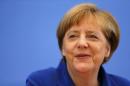 German Chancellor Merkel addresses a news conference in Berlin
