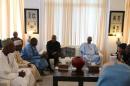 Gambia's President-elect Adama Barrow meets with delegation of West African leaders on election crisis in Banjul