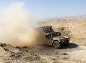 An Afghan security vehicle advances towards Kunduz,&nbsp;&hellip;