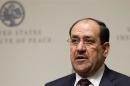 Iraqi PM al-Maliki speaks at a United States Institute of Peace forum in Washington