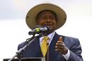 Uganda's President Yoweri Museveni speaks at a thanksgiving prayer held on his behalf by different religious groups backing the signing of an anti-gay bill into law, in Uganda's capital Kampala