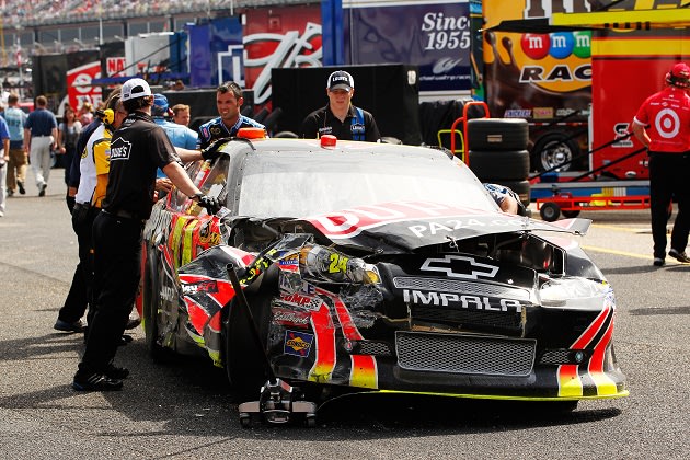 What was left of Jeff Gordon's car after Talladega Getty Images 