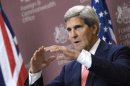 US Secretary of State John Kerry speaks during a news conference in London, on September 9, 2013