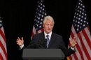 Former U.S. President Clinton speaks at fundraiser for U.S. President Obama in New York