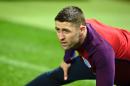 England's defender Gary Cahill attends a training on March 25, 2016 in Berlin on the eve of the friendly football match against Germany